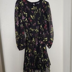 Julia Jordan Black Dress with Floral Accents, 14